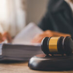 Law theme, mallet of the judge, law enforcement officers, eviden